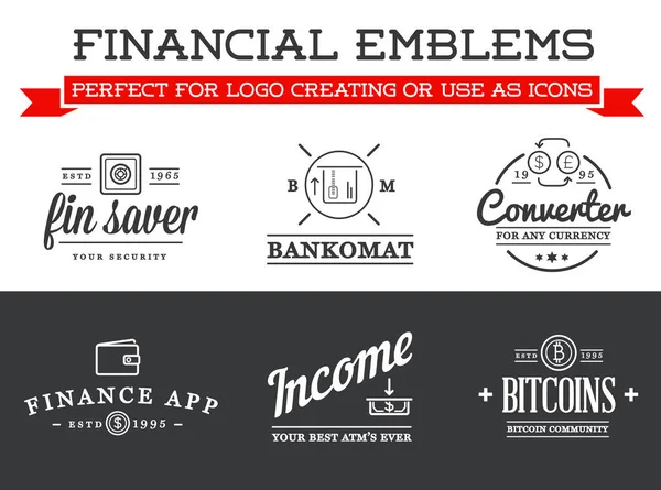 Ensemble Vector Banking Finance Money Signs Paiements Revenus Crypto Monnaie — Image vectorielle