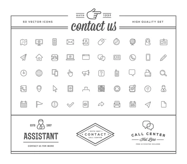 Set Contact Service Elements Assistance Support Can Used Logo Icon — Stock Vector