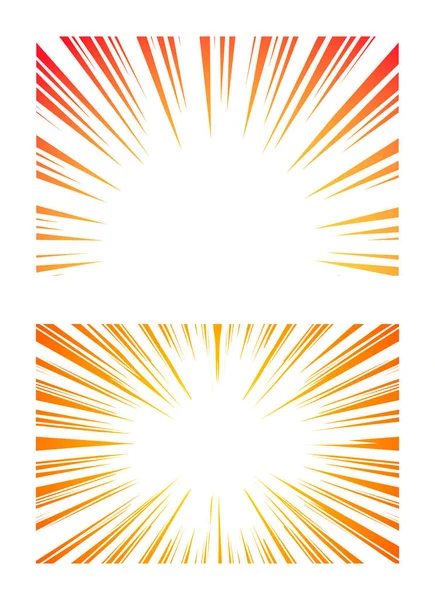 Set Sun Rays Explosion Boom Comic Books Radial Background Vector - Stok Vektor
