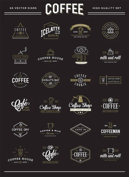 Big Set Vector Coffee Elements Coffee Accessories Illustration Can Used — Stock Vector