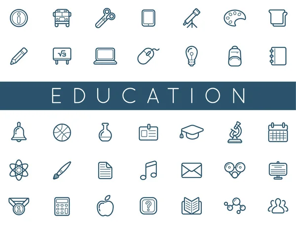 Conjunto Iconos Educación Vectorial Ilustración Puede Utilizar Como Logotipo Icono — Vector de stock