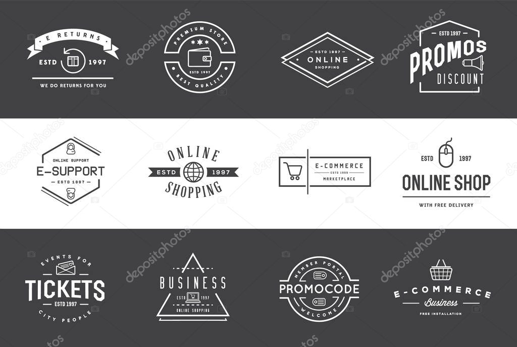 Set of Vector E-Commerce Icons Shopping and Online can be used as Logo or Icon in premium quality