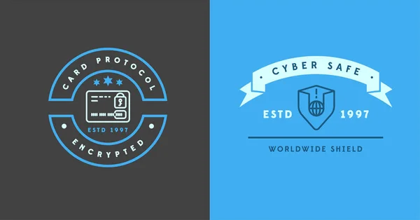 Sæt Vektor Cyber Security Identitet Badges Tegn Kan Bruges Som – Stock-vektor