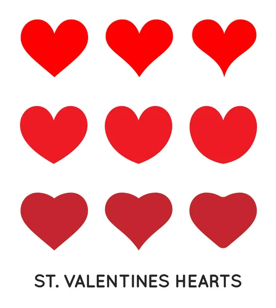 Hearts Icons Set День Святого Валентина Февраль Использоваться Медицине Фитнесе — стоковый вектор