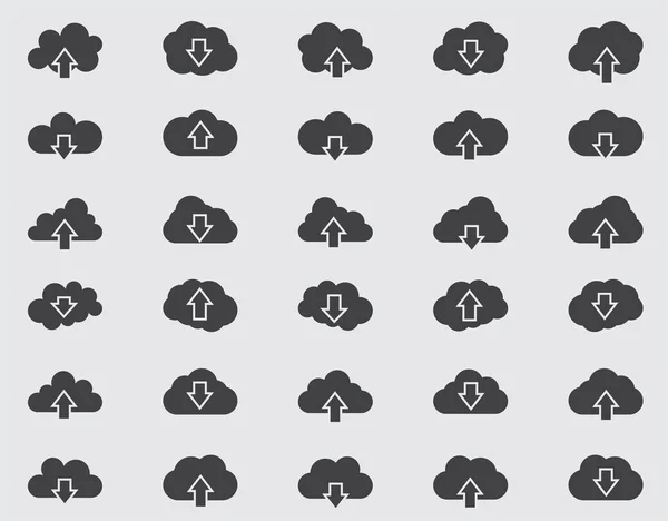 Icônes Cloud Set Illustration Vectorielle Pictogramme — Image vectorielle