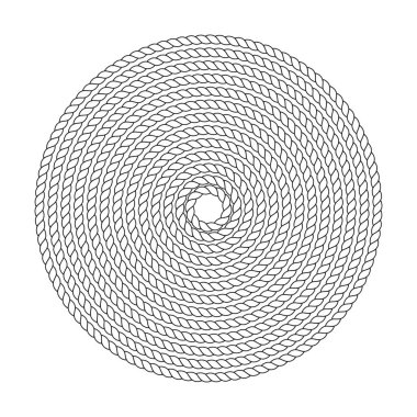 Yuvarlak deniz ip çerçeve kümesi. Vintage çerçeve beyaz arka plan üzerinde izole. Vektör çizim. EPS 10.