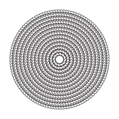 Yuvarlak deniz ip çerçeve kümesi. Vintage çerçeve beyaz arka plan üzerinde izole. Vektör çizim. EPS 10.