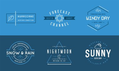 Vektör hava simgeleri ve Logotype iş Apps tahmini ve kanalları