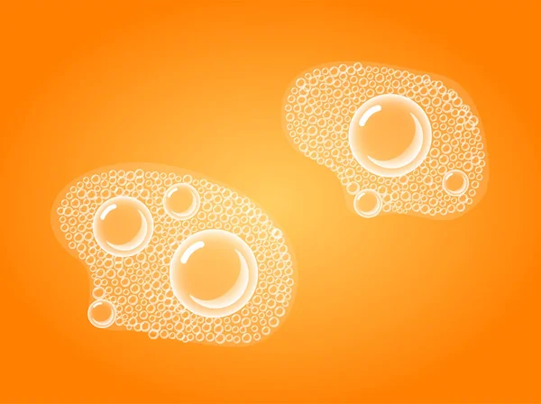 Seifenblasen Badewanne Oder Sud Vektor Transparenter Schaum Auf Orangefarbenem Soda — Stockvektor
