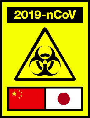 Coronavirus, 2019-nCoV, Biohazard Poster. Dikkat, çıkartma. Haber Başlığı.