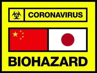 Çin ve Japonya Romanları Coronavirus, 2019-ncov, Biyolojik Tehlike Posteri. 