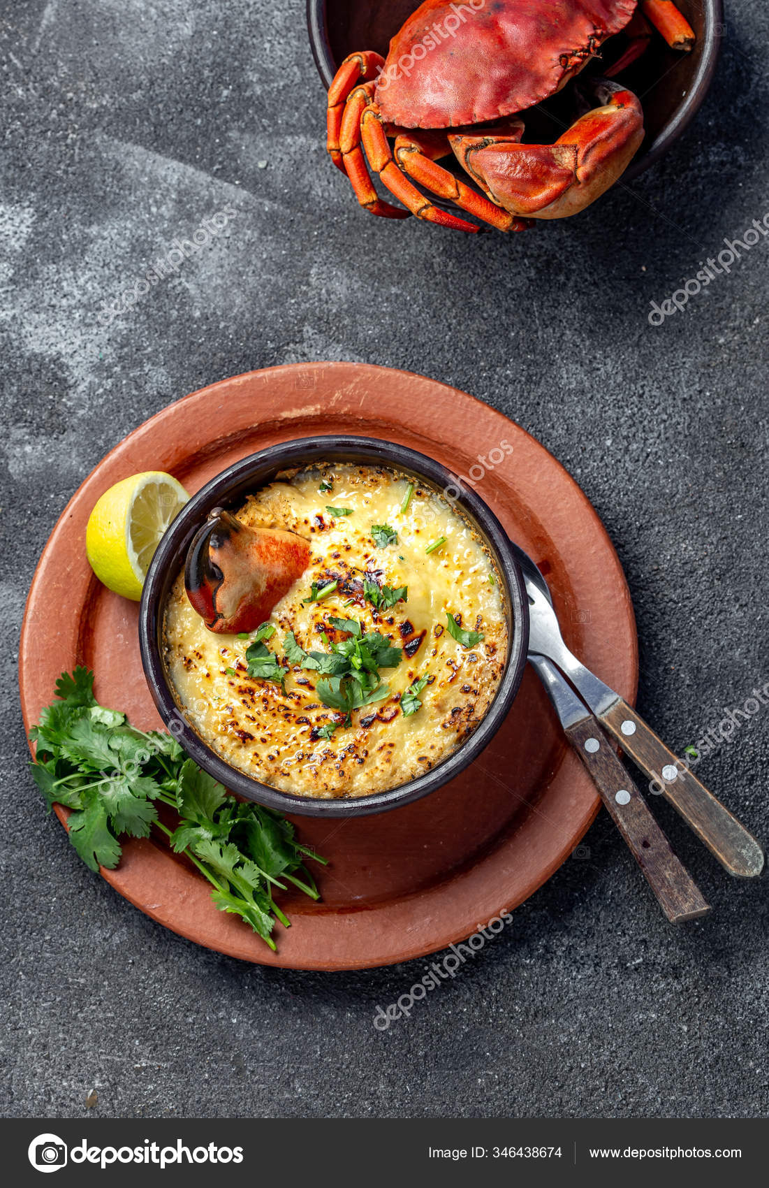 Chilean Food Baked Crabmeat Crab Meat Cheese Cream Bread Traditional