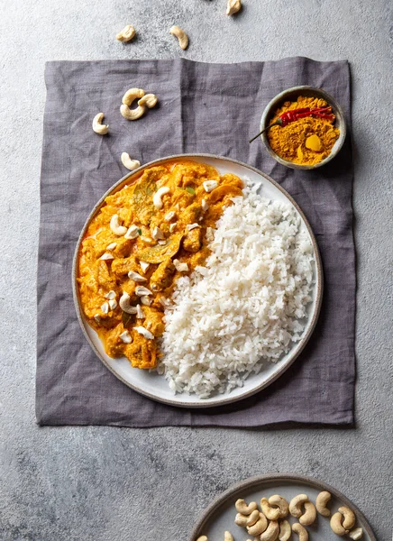 Tradishional Indian Food Lamb Korma with Cashew.