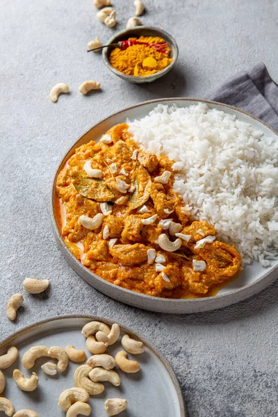 Tradizionale Indiano Cibo Agnello Korma Con Anacardi — Foto Stock