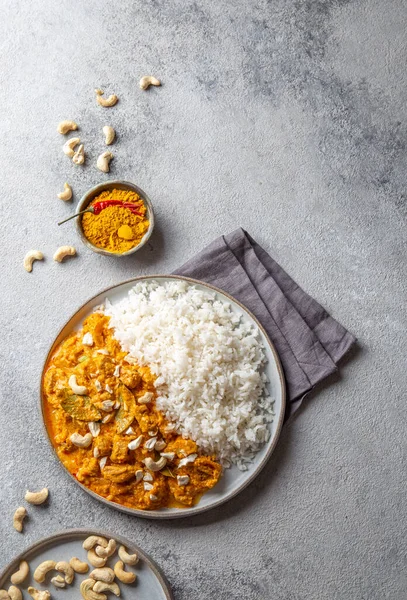 Tradizionale Indiano Cibo Agnello Korma Con Anacardi — Foto Stock