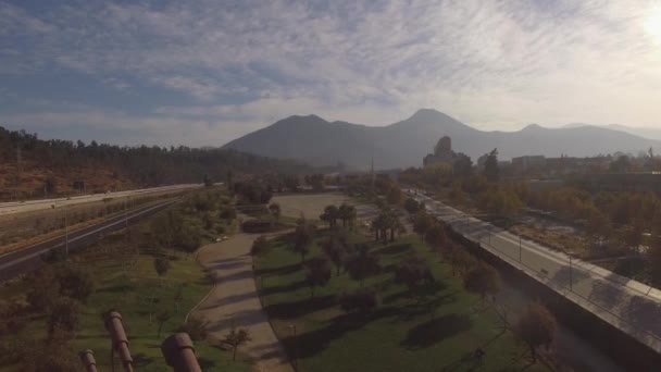 Drone Vidéo Vitacura Bicentenaire Parc Bicentenaire Dans Capitale Chilienne Santiago — Video