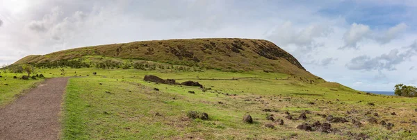 Rapa Nui Isla Pascua Paisaje Volcán Rano Raraku — Foto de Stock