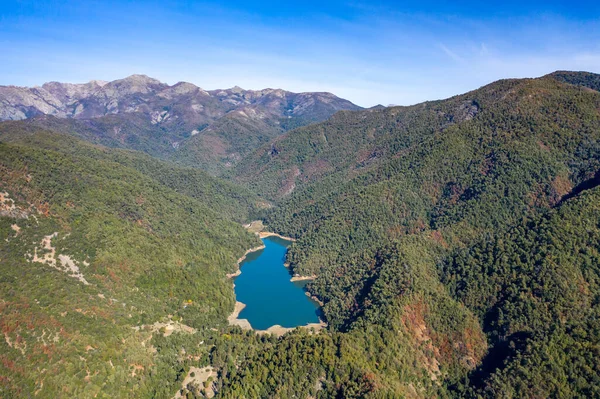 Montañas Laguna Embalse Bullileo Region Maule Chile Vista Aérea Del —  Fotos de Stock