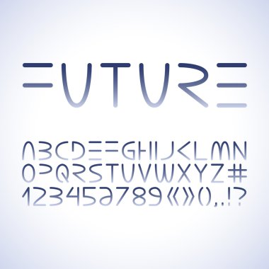 Fütüristik minimalist alfabesi.