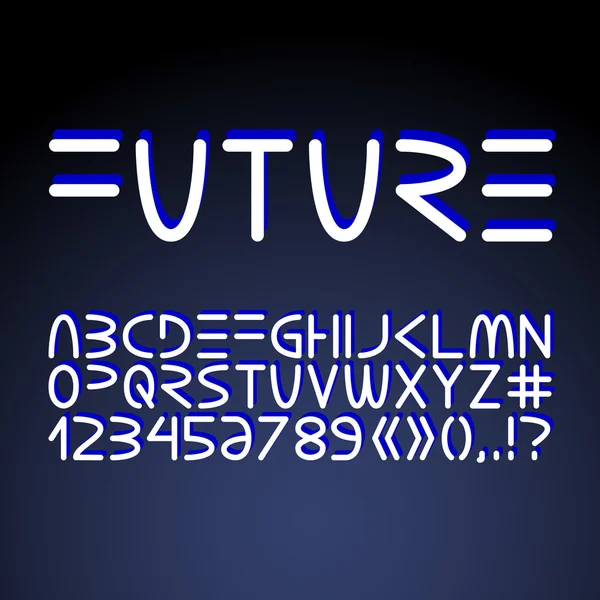 Futuristiska minimalistisk alfabetet. — Stock vektor