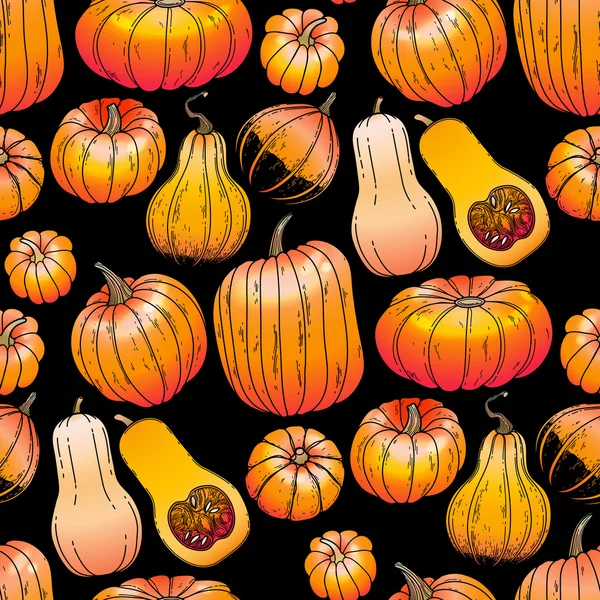 Graphic collection of pumpkins — Stock Vector