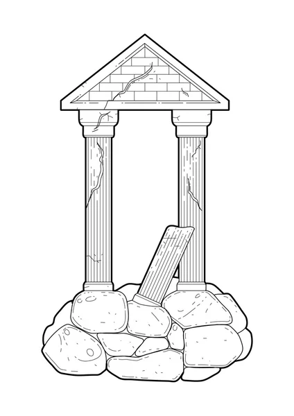 Graficzny ruiny starożytnej architektury — Wektor stockowy