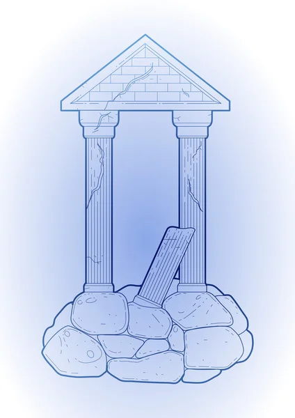Graficzny ruiny starożytnej architektury — Wektor stockowy