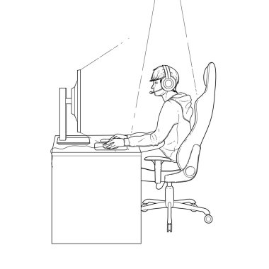 Adam bilgisayar oynarken