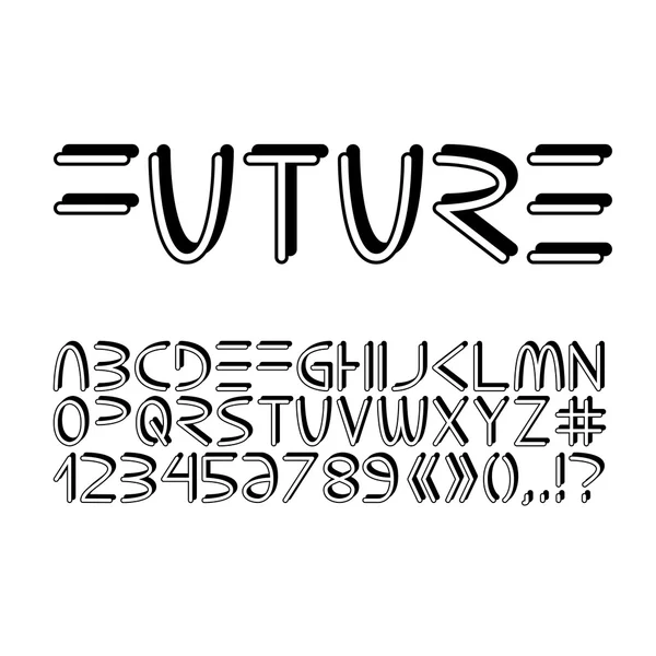 Futuristiska minimalistisk alfabetet. — Stock vektor