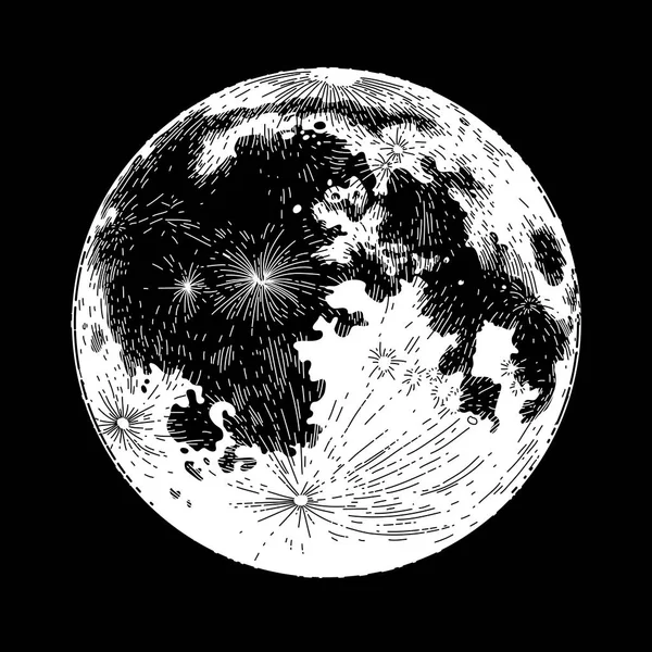 Graphic full moon — Stock Vector