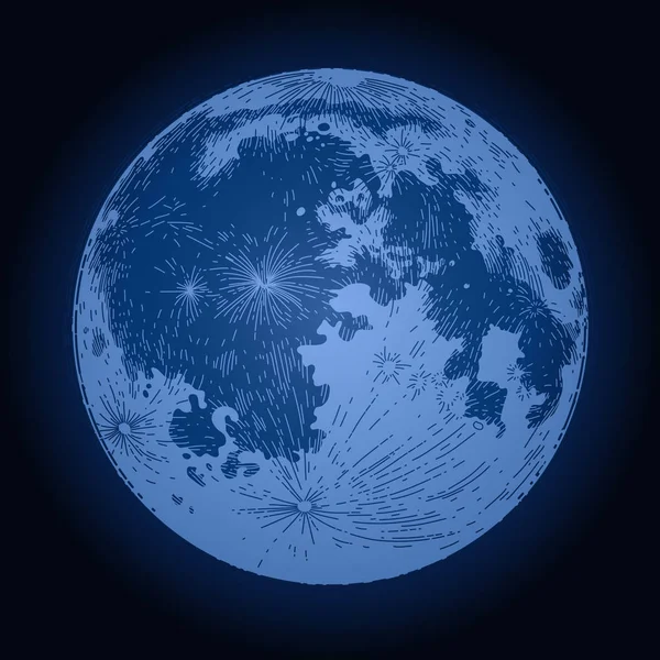 Grafische volle maan — Stockvector
