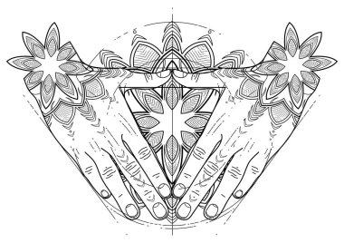 Üçgen şekli grafik elinde