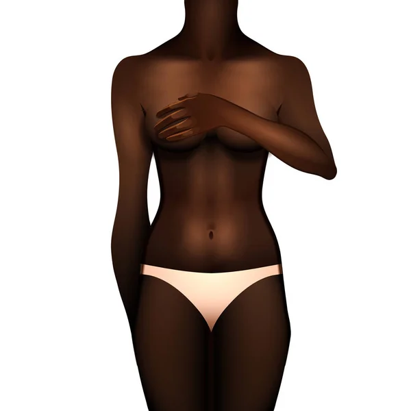 アフリカ系アメリカ人の女性の体 — ストックベクタ
