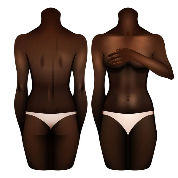 Afro-Amerikaanse vrouwen lichaam — Stockvector