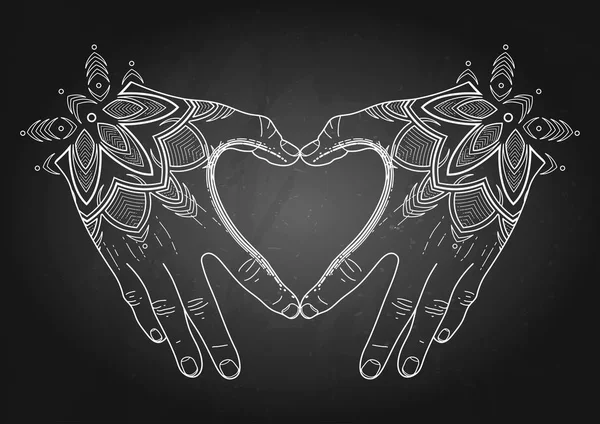 Graphic mehndi coeur — Image vectorielle