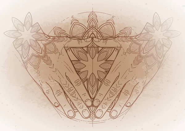 Графические руки в форме треугольника — стоковый вектор