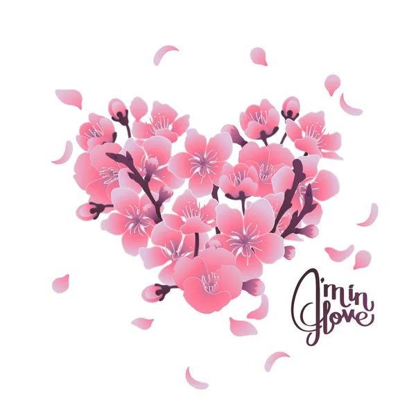 Corazón con diseño de flor de cerezo vector, gráfico vectorial ©  homunkulus28 imagen #139223000