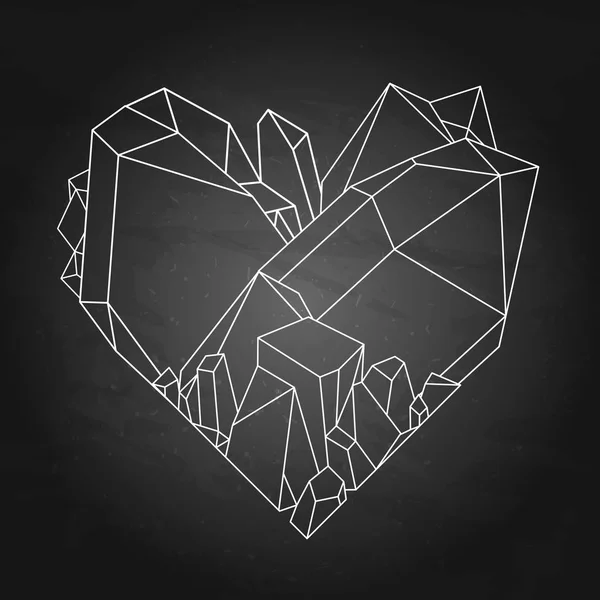 Grafisk kristall hjärta — Stock vektor