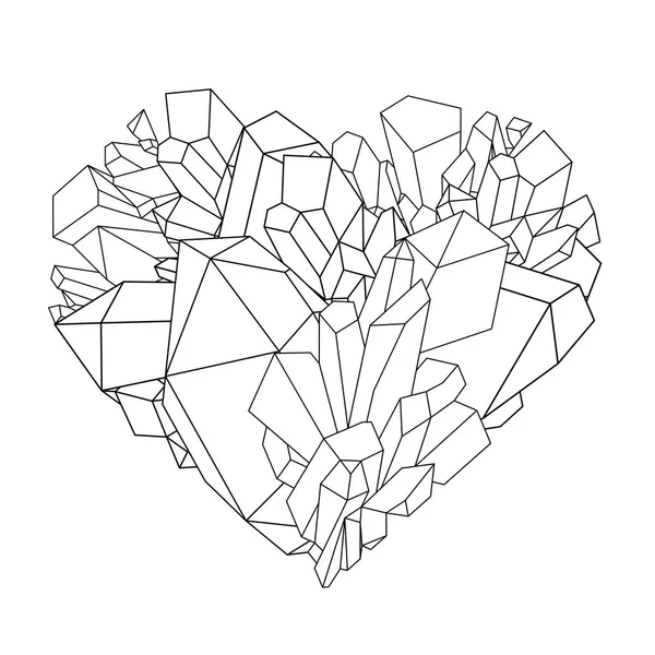 Graphic crystal heart — Stock Vector