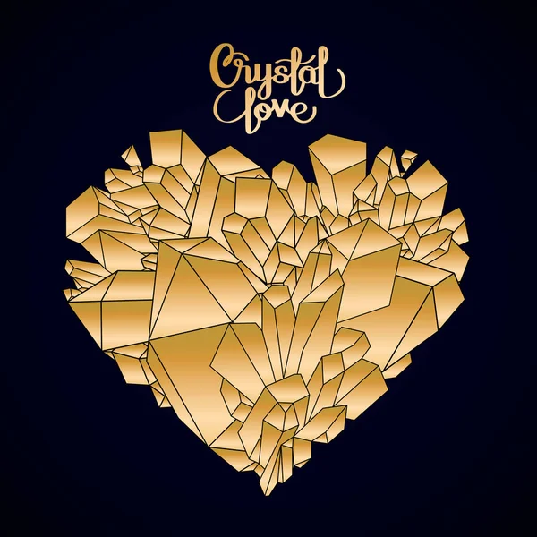 Coeur cristal graphique — Image vectorielle