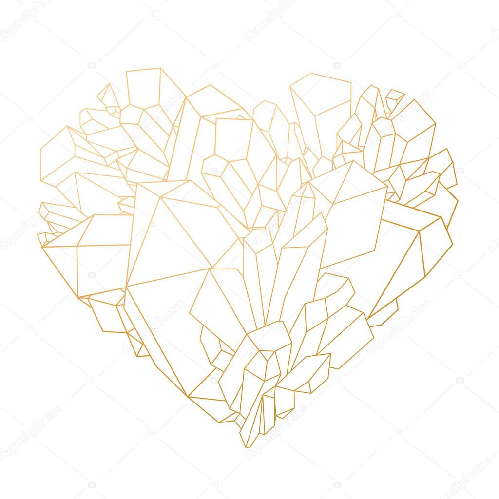 Graphic crystal heart