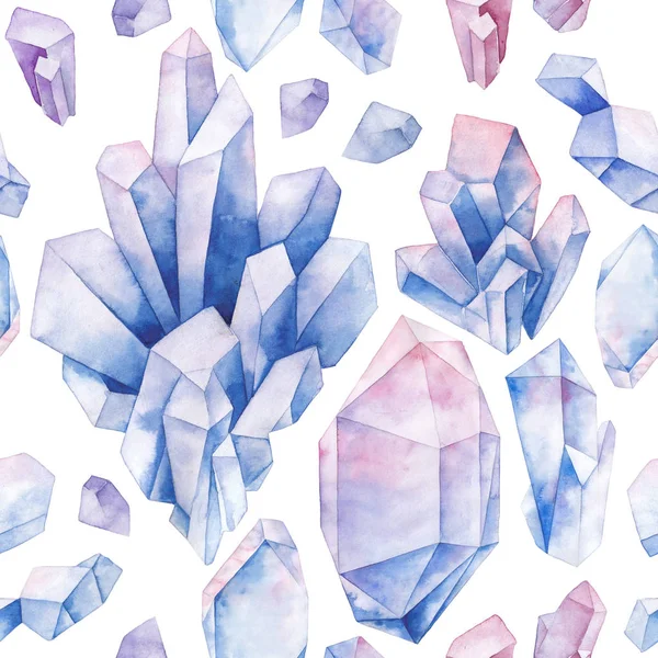 Watercolor crystals pattern — Stock Photo, Image