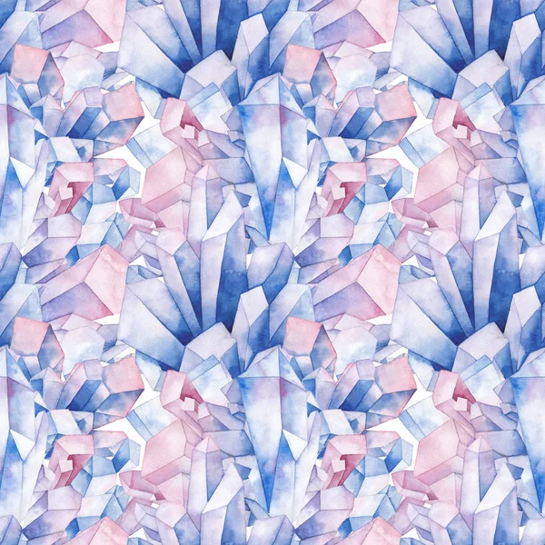 Akvarell kristaller mönster — Stockfoto