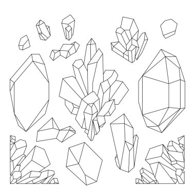 Graphic pastel crystals clipart