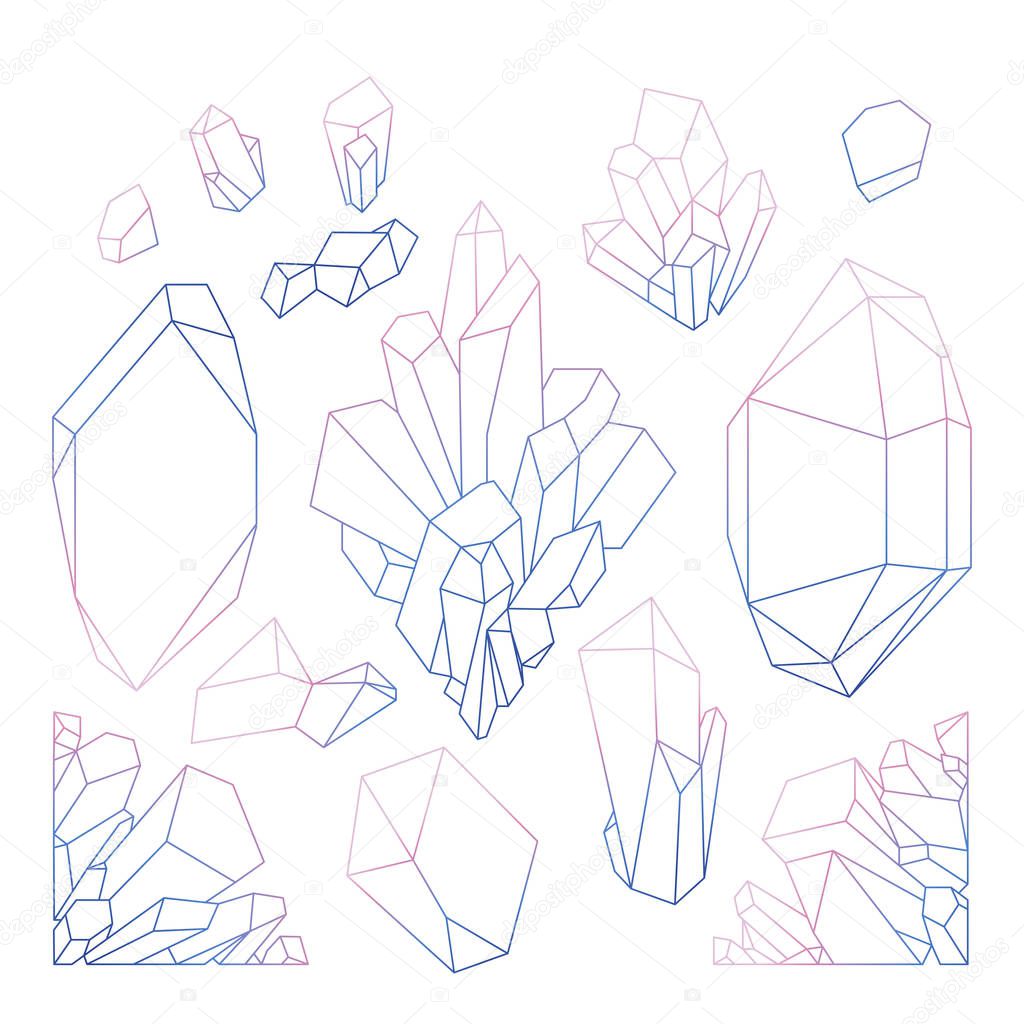 Graphic pastel crystals