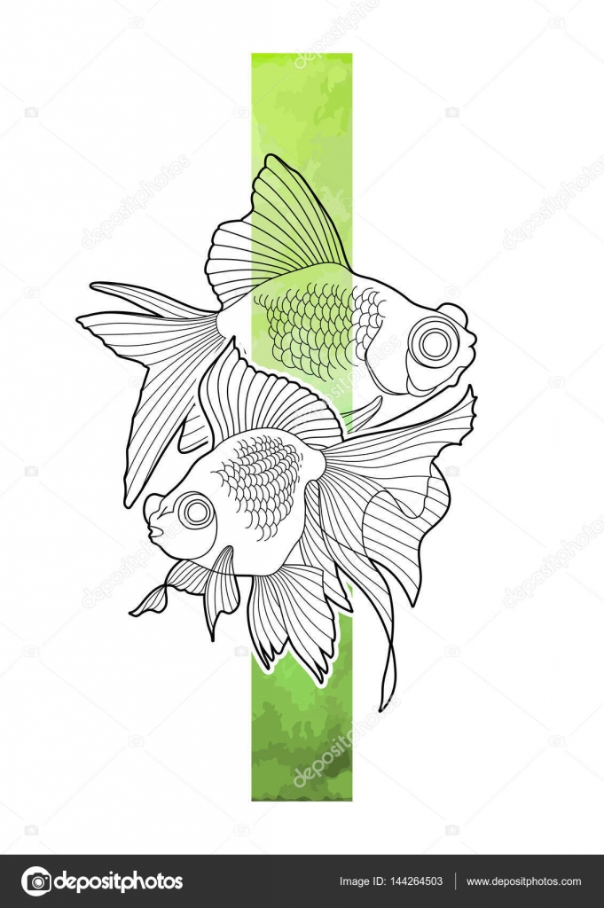 Vettore isolato creatura d acqua dolce T shirt stampa disegno del tatuaggio o pagina da colorare per adulti e bambini — Vettoriali di homunkulus28