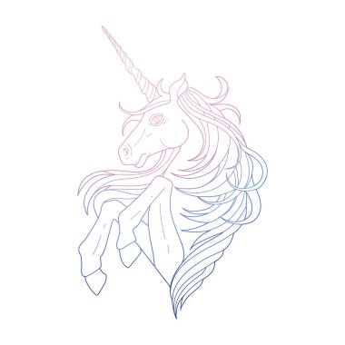 Sevimli grafik tek boynuzlu at