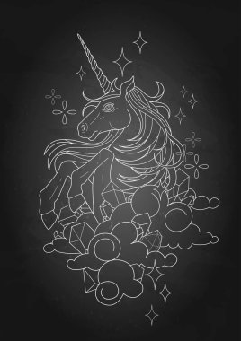 Sevimli grafik tek boynuzlu at