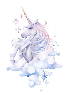Cute watercolor unicorn