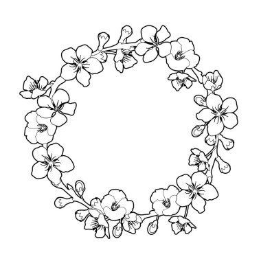 Grafik sakura çelenk